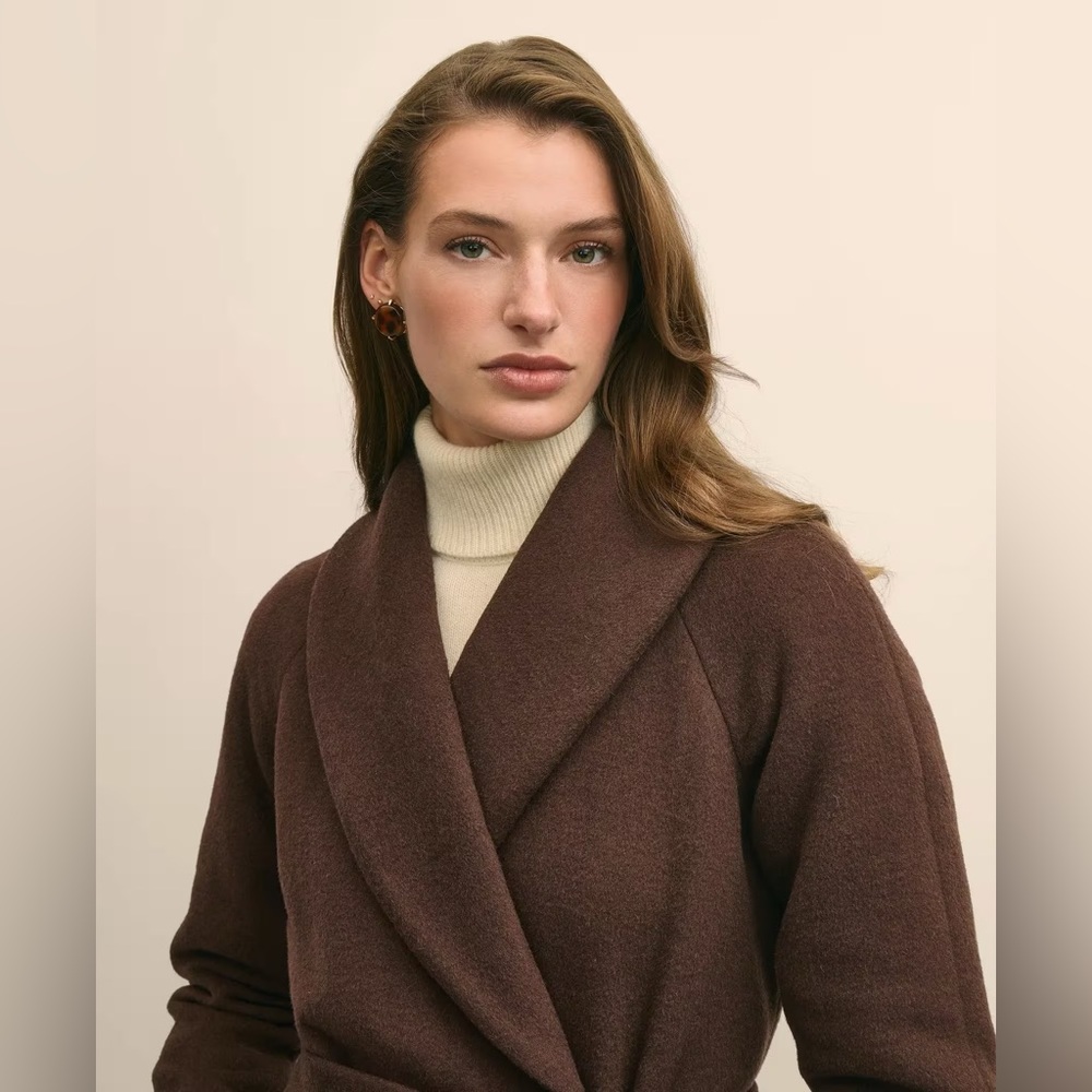 NWT Ann Taylor Blend Shawl-Collar Wrap Coat - Picture 7 of 8